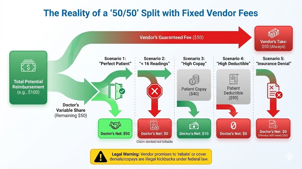 Revenue Waterfall Diagram showing reimbursement erosion